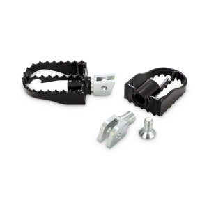 Burly, MX style passenger foot pegs. Black