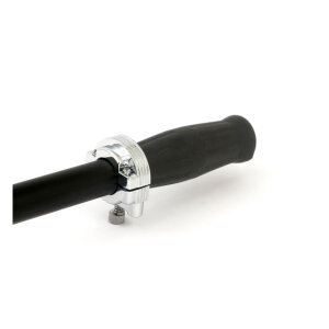 Throttle clamp set, dual cable. Chrome