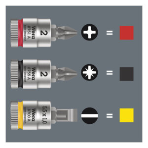 Wera Zyklop 1/4" Pozidriv socket bit
