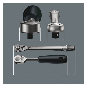 Wera Zyklop metal ratchet switch kit 1/2" drive Metric sizes