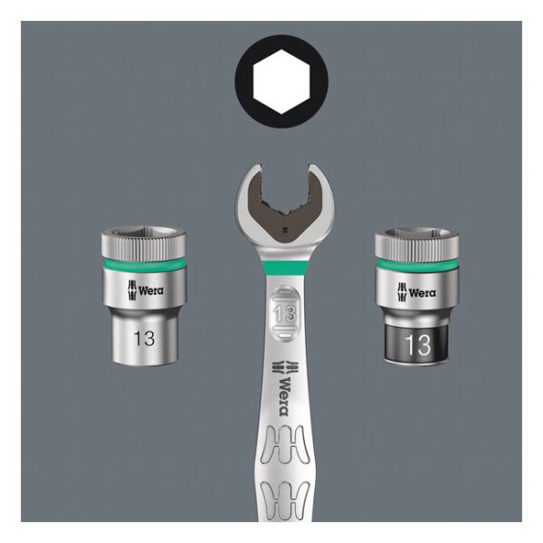 Wera ratcheting wrench open/ box end 10mm Joker - Metric