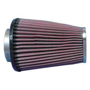 K&N, replacement air filter element. Chrome tip logo