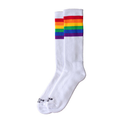 American Socks Mid high Rainbow Pride rainbow striped One size fits most; 20 cm