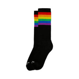 American Socks Mid high Rainbow Pride Black rainbow striped One size fits most; 20 cm