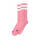 American Socks Mid high Bubblegum double white striped One size fits most; 20 cm