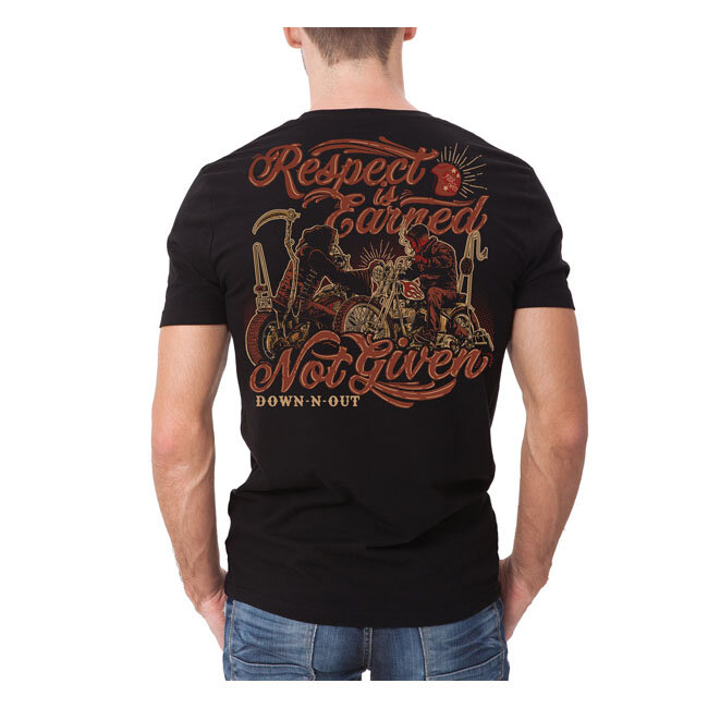 Down-N-Out Respect Is Earned T-shirt black Size XL