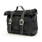Longride, Old Chopper waxed cotton saddlebag. Black