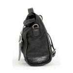 Longride, Old Chopper waxed cotton saddlebag. Black