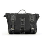 Longride, Old Chopper waxed cotton saddlebag. Black