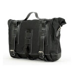 Longride, Old Chopper waxed cotton saddlebag. Black