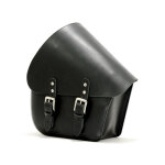 Longride, swingarm bag. Smooth, black leather. 7 liter