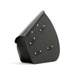 Longride, swingarm bag. Smooth, black leather. 7 liter