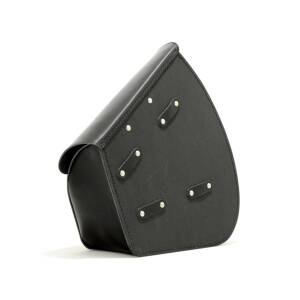 Longride, swingarm bag. Smooth, black leather. 11.6 liter