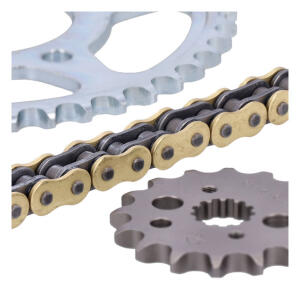 JT/Tsubaki sprocket and chain kit, 530 Sigma gold X-ring