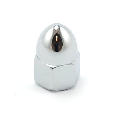 Colony, M6 x 1.0 acorn nuts chrome. High Crown