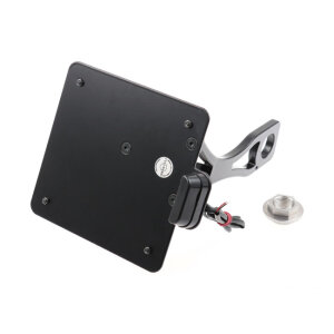 Cult-Werk, side mount license plate bracket, black. Italy