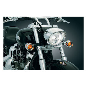 Kuryakyn, Front deep dish bezels w/smoke lenses, amber bulb