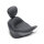 Mustang wide touring solo seat plain w/driver backrest black