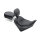 Mustang wide touring solo seat plain w/driver backrest black