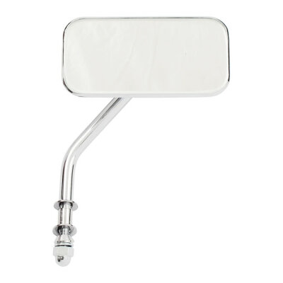 Small rectangular mirror. short stem, chrome