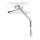Small rectangular mirror. short stem, chrome