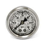 Oil pressure gauge, Engine-Turned face. 0-60 PSI
