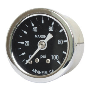 Marshall oil pressure gauge, 0-100 PSI. Stainless housing