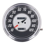 FL speedometer, 46-47 face, silver/black. 1:1 mph