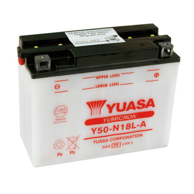 Yuasa, Yumicron 12V lead-acid battery Y50-N18L-A. 20Ah inkl. 7,50 Euro Batteriepfand
