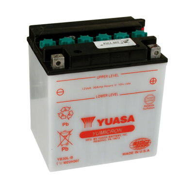 Yuasa, Yumicron 12V lead-acid battery YB30L-B. 30Ah inkl. 7,50 Euro Batteriepfand