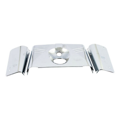 Fork panel kit 3-piece. Ribbed. Chrome