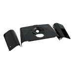 Fork panel kit 3-piece. Ribbed. Gloss black