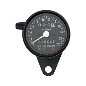 LED mini speedo 2:1 kmh. Black with black face plate