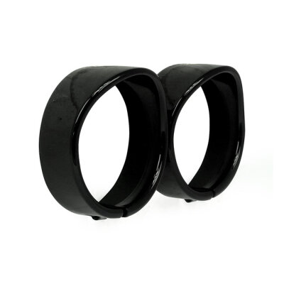 Recessed trim rings with visor. 4.5" spotlamp. Gloss black