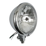 Bates style 5-3/4" prismic H4 headlamp. Chrome