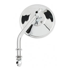 Steel 3" round mirror. Chrome, short stem