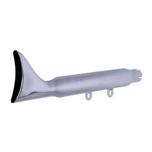Paughco, replacement muffler. Fishtail. Chrome
