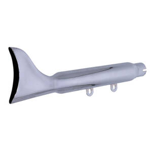 Paughco, replacement muffler. Fishtail. Chrome