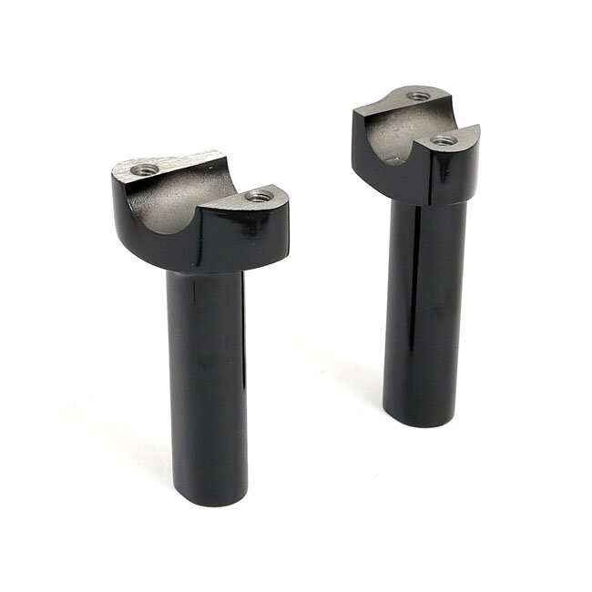 OEM type style risers, threaded. 4.5" rise. Chrome