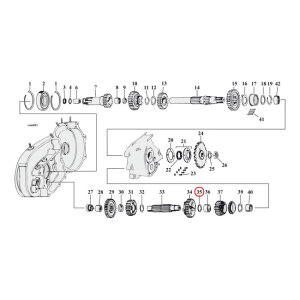 Thrust washer, countershaft 1st gear .100"