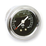 Oil pressure gauge, liquid filled. 0-100 PSI