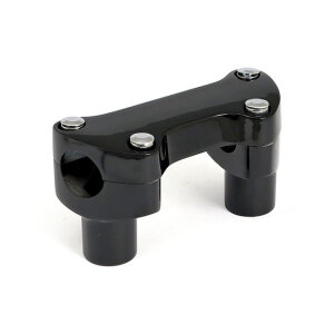 2" rise handlebar riser set + top clamp with lip. Black
