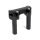 4.5" rise handlebar riser set + top clamp. Black