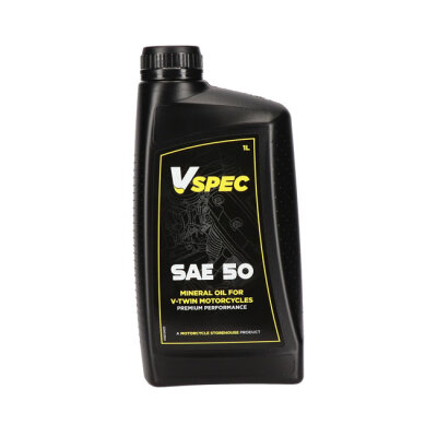 Vspec, SAE 50 (Mineral) motor oil. 1 liter bottle.