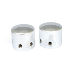 Front axle nut cap kit. Chrome. Domed