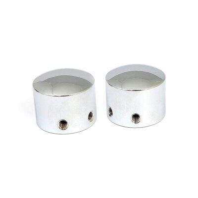Front axle nut cap kit. Chrome. Domed