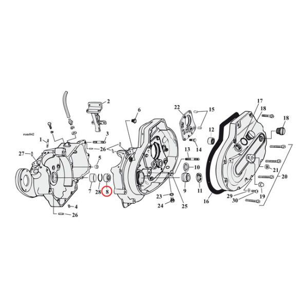Pinion shaft bearing, XL Sportster. Blue