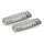 Knurled aluminum foot pegs. Large diameter. Polished
