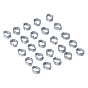 Crimp hose clamp, 17/32" (13.5mm) ID. Zinc