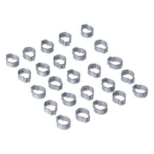 Crimp hose clamp, 17/32" (13.5mm) ID. Zinc